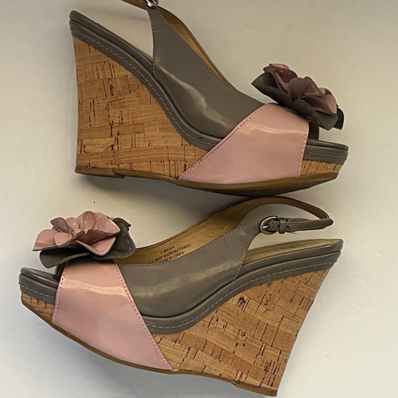 Circa Luxe Joan & David Cjreaia Cork Wedge Heels Shoes Size 7 - Picture 9 of 11